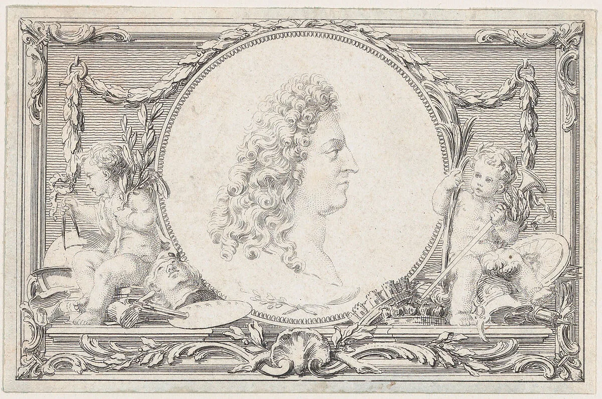 Portrait of Louis XIV — Pierre Philippe Choffard|Hubert François Gravelot