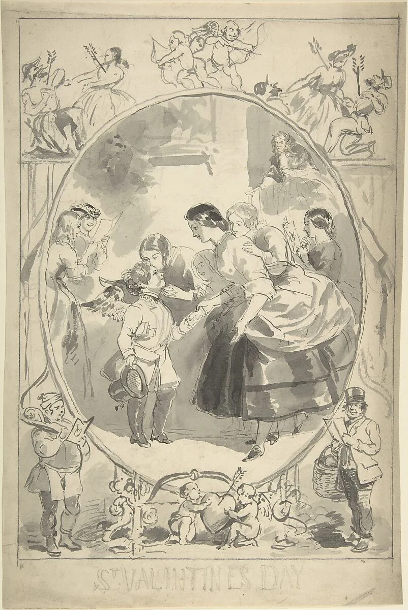 Design for the Cover of a Magazine, Valentine's Day Issue — Anonymous, British, 19th century|Charles Green