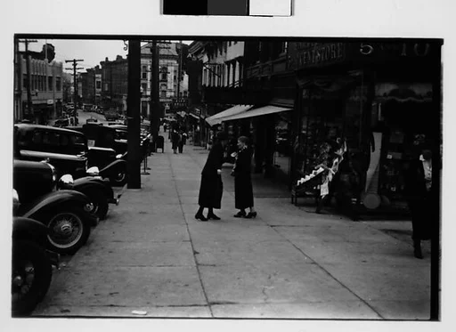 [Two 35mm Film Frames: Main Street, Ossining, New York?]