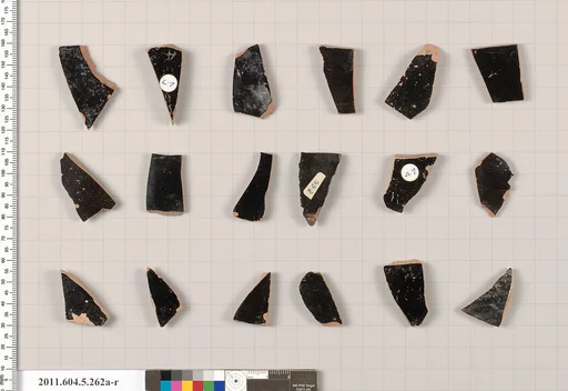 Terracotta fragments of kylikes (drinking cups)