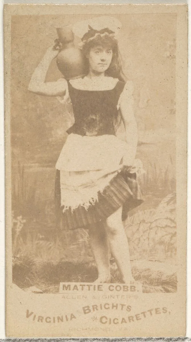 Mattie Cobb, from the Actors and Actresses series (N45, Type 1) for Virginia Brights Cigarettes — Allen & Ginter
