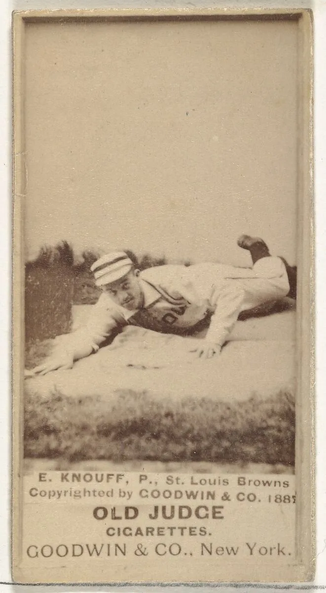 Edward Augustine "Ed" Knouff, Pitcher, St. Louis Browns, from the Old Judge series (N172) for Old Judge Cigarettes — Goodwin & Company