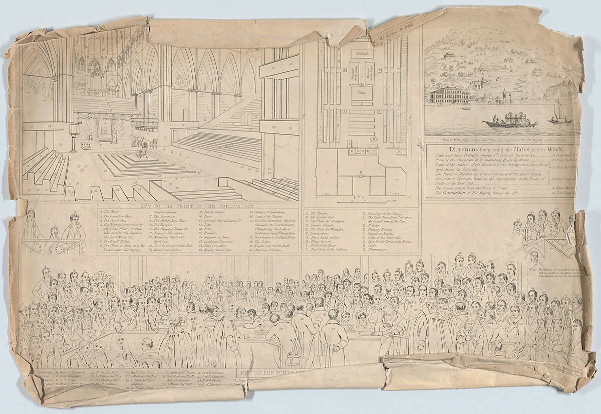 Keys to Prints of the Coronation of George IV, and Investigation in the House of Lords in 1820 — Robert Bowyer|James Stephanoff