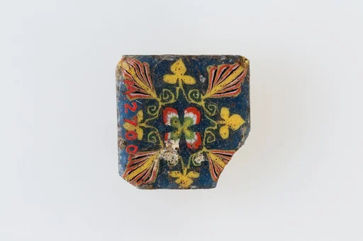 Inlay, square, floral design