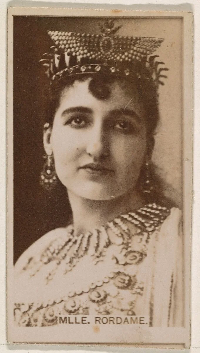 Mlle. Rordame, from the Actresses series (N245) issued by Kinney Brothers to promote Sweet Caporal Cigarettes — Kinney Brothers Tobacco Company