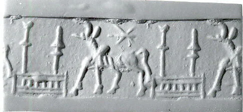 Cylinder seal with animal and divine symbols