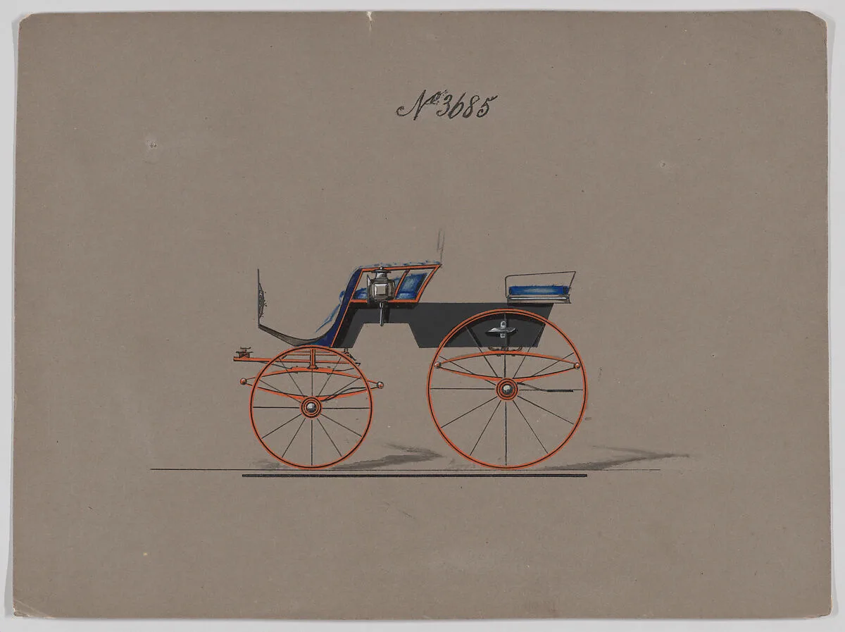 Design for 4 seat Phaeton, no top, no. 3685 — Brewster & Co.