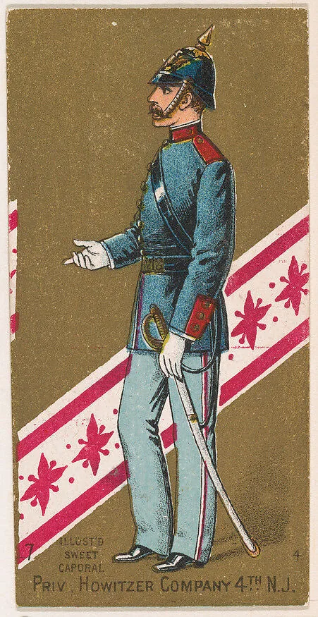 Private, Howitzer Company, 4th Regiment, New Jersey, from the Military Series (N224) issued by Kinney Tobacco Company to promote Sweet Caporal Cigarettes — Kinney Brothers Tobacco Company