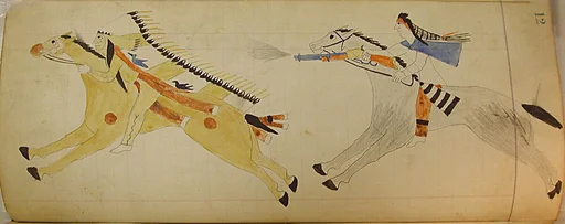 Maffet Ledger: Two Mounted Indians
