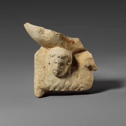 Limestone ram and head of “Zeus Ammon” supporting an incense burner