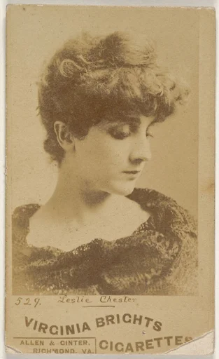 Card 529, Leslie Chester, from the Actors and Actresses series (N45, Type 6) for Virginia Brights Cigarettes