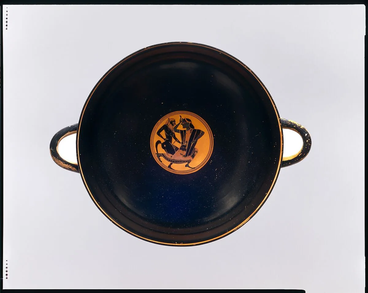 Terracotta kylix: Siana cup (drinking cup) — Painter of Boston C.A.