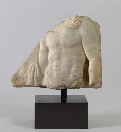 Marble relief fragment with male torso