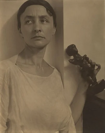 Georgia O'Keeffe with Matisse Sculpture