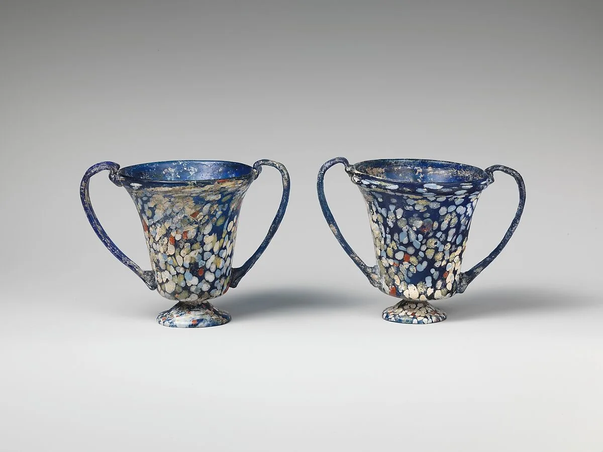 A pair of glass drinking cups — Unknown