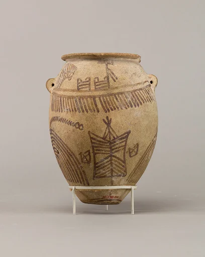 Decorated ware jar illustrating boats