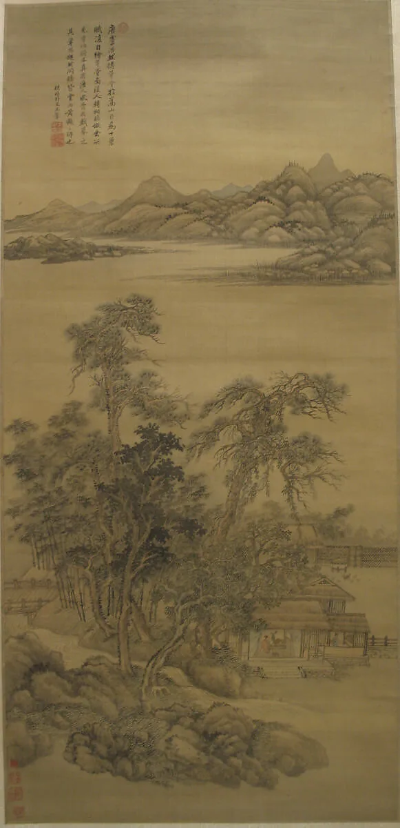 清 佚名 倣王翬 倣李公麟草堂圖 軸|Landscape in the Style of Li Gonglin — Wang Hui