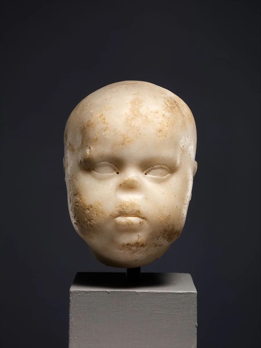 Marble head of a baby — Unknown