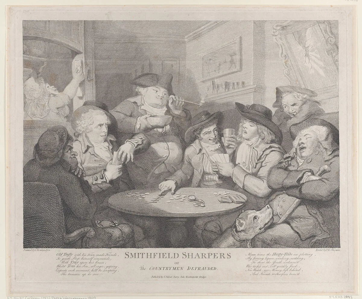 Smithfield Sharpers, or the Countryman Defrauded — Thomas Rowlandson|John Keyse Sherwin|Thomas Palser
