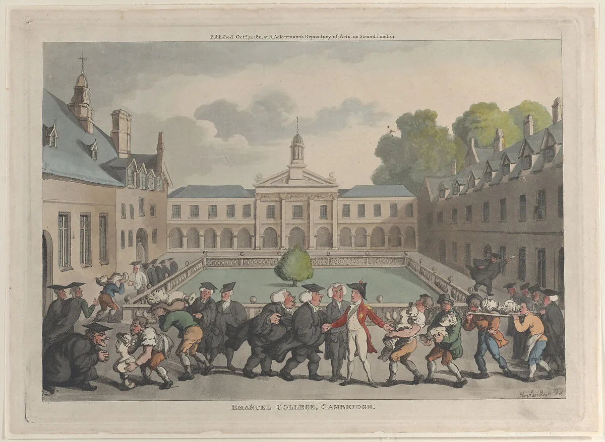Emanuel College, Cambridge — Thomas Rowlandson|Rudolph Ackermann, London