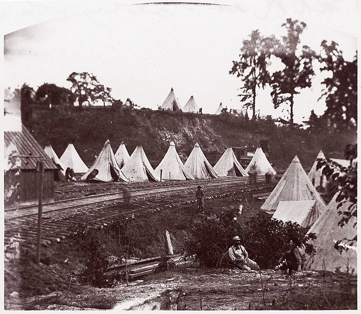 Camp of Construction Corps, U.S. Military Railroad at City Point — Andrew Joseph Russell|Mathew B. Brady
