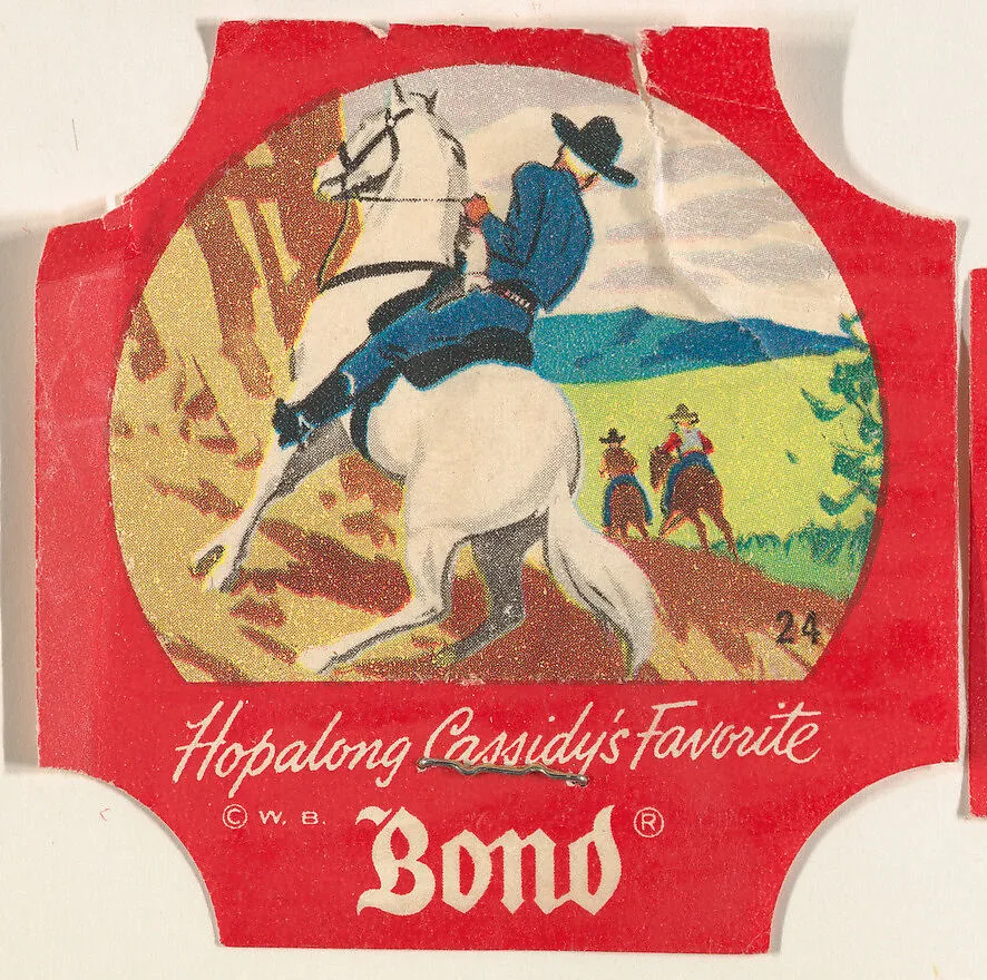 No. 24, from the Hopalong Cassidy bread labels series (D290-8) issued by Bond Bread — Warner Bros|Bond Bread
