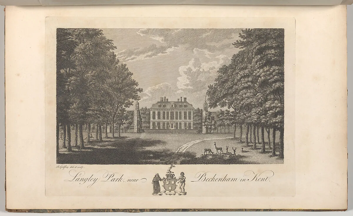 Langley Park, near Beckenham in Kent, from Edward Hasted's, The History and Topographical Survey of the County of Kent, vols. 1-3 — Richard Bernard Godfrey