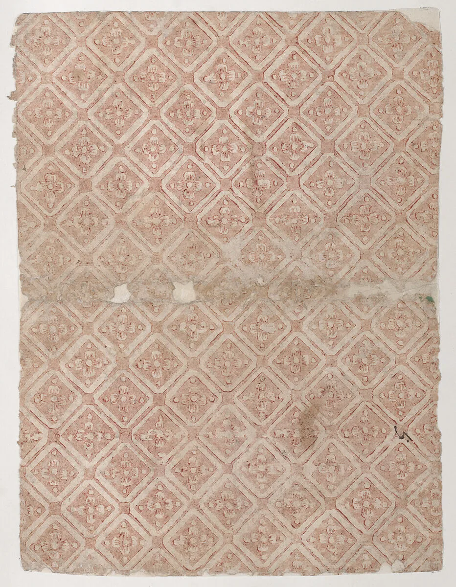 Book cover with overall pattern of diamonds with rosettes — Anonymous