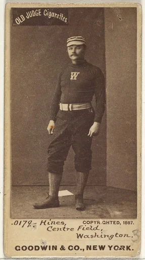 Paul Aloysius Hines, Center Field, Washington Nationals, from the Old Judge series (N172) for Old Judge Cigarettes