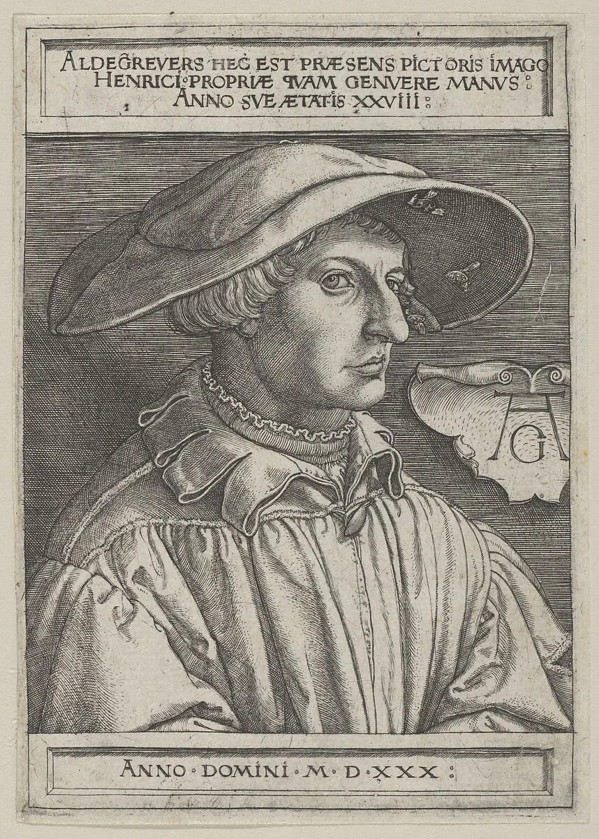 Self-Portrait at Age Twenty-Eight — Heinrich Aldegrever