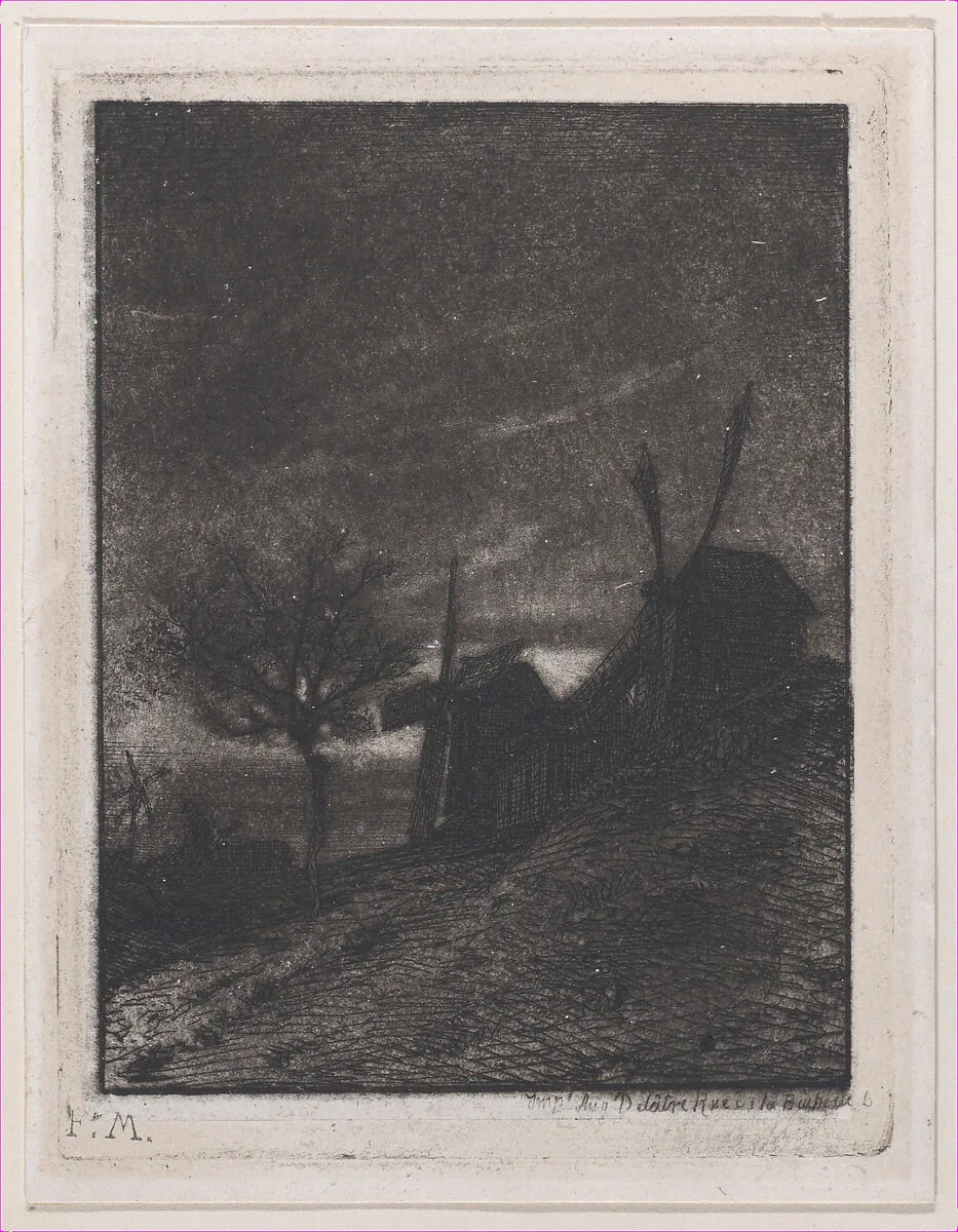 Mills at Montmartre — Auguste Delâtre|Charles Jacque