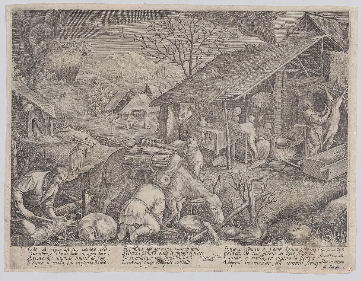 L'Hiver (Winter) — Jacques Callot|Johann Sadeler I|Jacopo Bassano (Jacopo da Ponte)|Giovanni Giacomo De Rossi|Ioseppe del Sarto