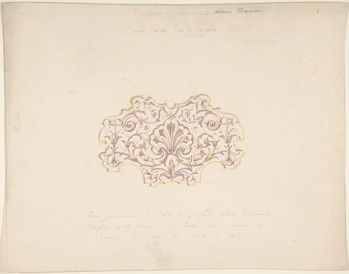 Design for Grand Salon, Ground Floor, Hôtel Candamo — Jules-Edmond-Charles Lachaise|Eugène-Pierre Gourdet