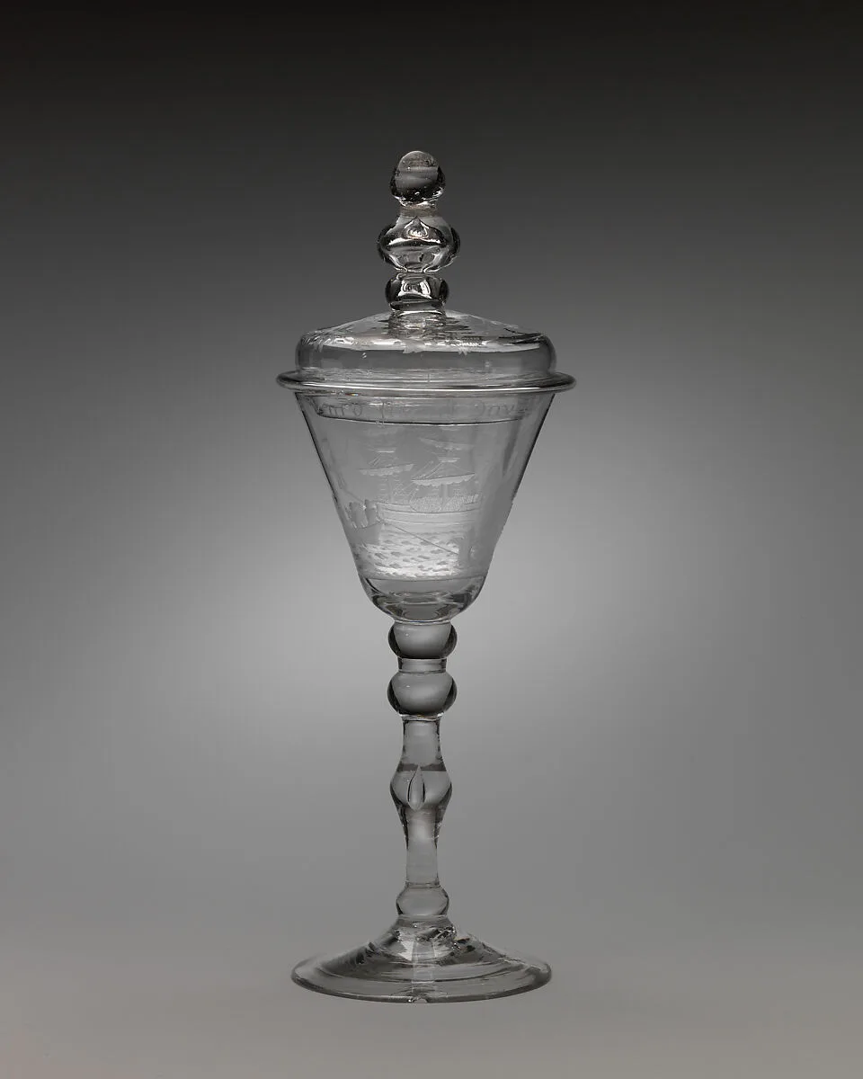 Pledge glass with cover — Unknown