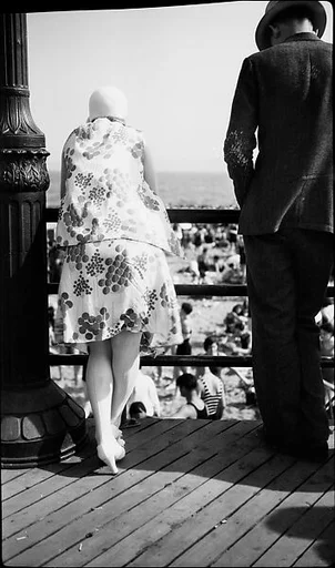 [Man and Woman on Coney Island Boardwalk, From Behind, Coney Island, New York]