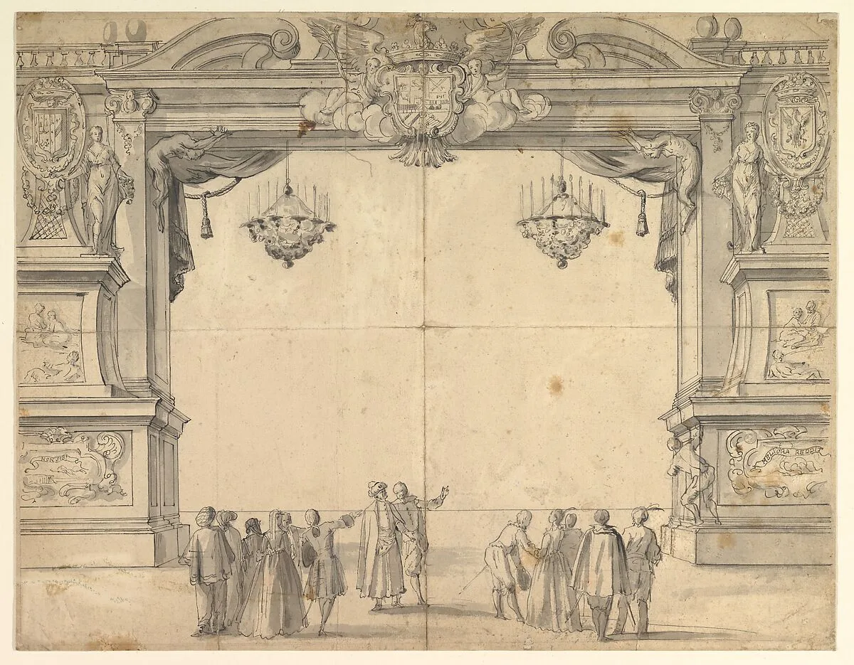 Proscenium Arch of a Court Theater — Anonymous, Italian, Bolognese 18th century artist
