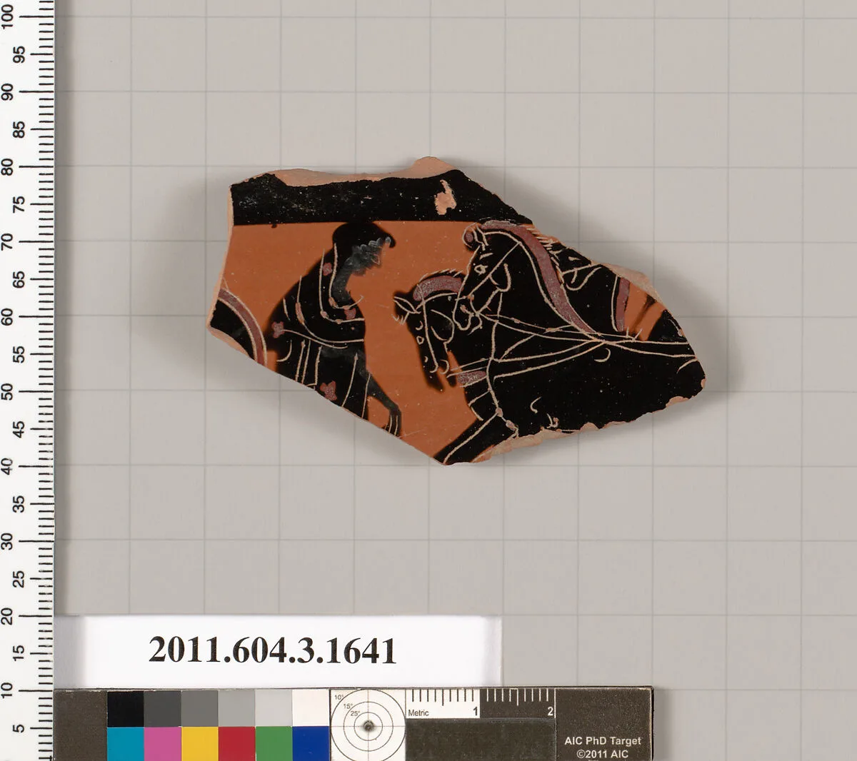 Terracotta fragment of a kylix: Band cup (drinking cup) — Unknown