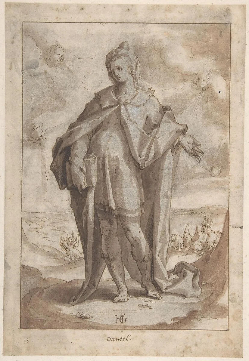 The Prophet Daniel in a Landscape — Hendrick Goltzius