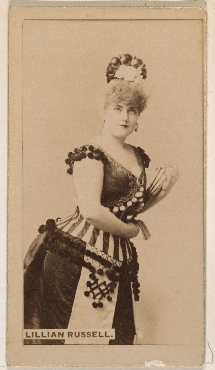 Lillian Russell, from the Actresses series (N245) issued by Kinney Brothers to promote Sweet Caporal Cigarettes — Kinney Brothers Tobacco Company