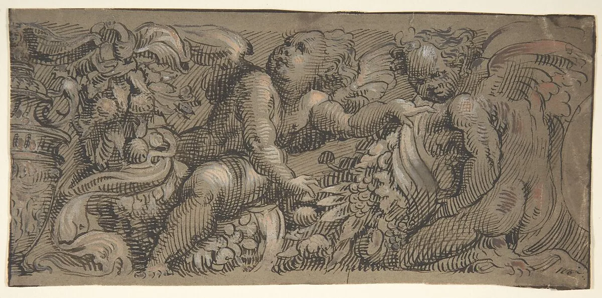 Frieze with Putti — Anonymous, Italian, 19th century
