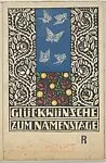 Ornament Card with Butterflies (Glückwunsche zum Namenstage)