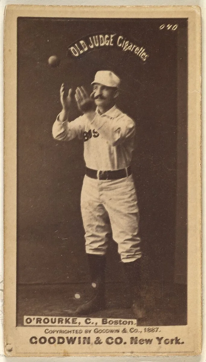 O'Rourke, Catcher, Boston, from the Old Judge series (N172) for Old Judge Cigarettes — Goodwin & Company