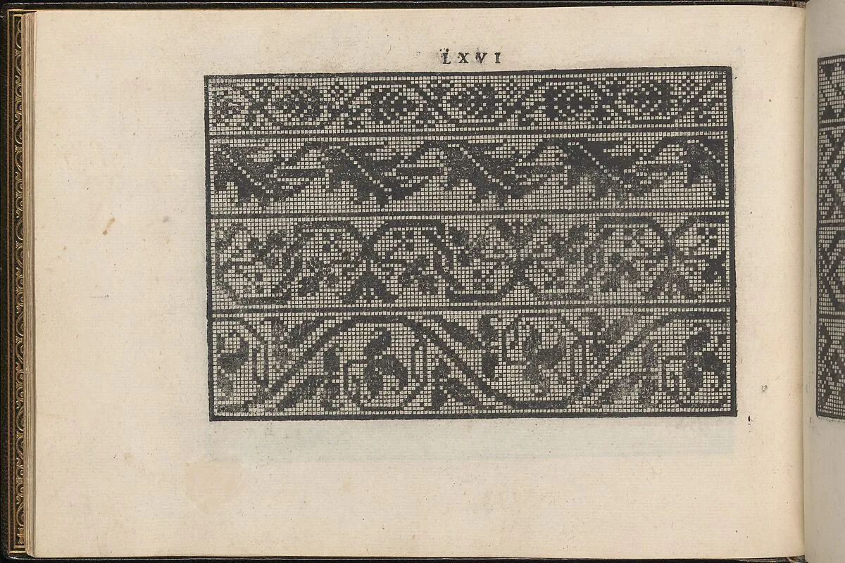 La Vera Perfettione del Disegno di varie sorti di recami, page 33 (verso) — Giovanni Ostaus|Giuseppe Salviati (Giuseppe Porta, called Il Salviati)