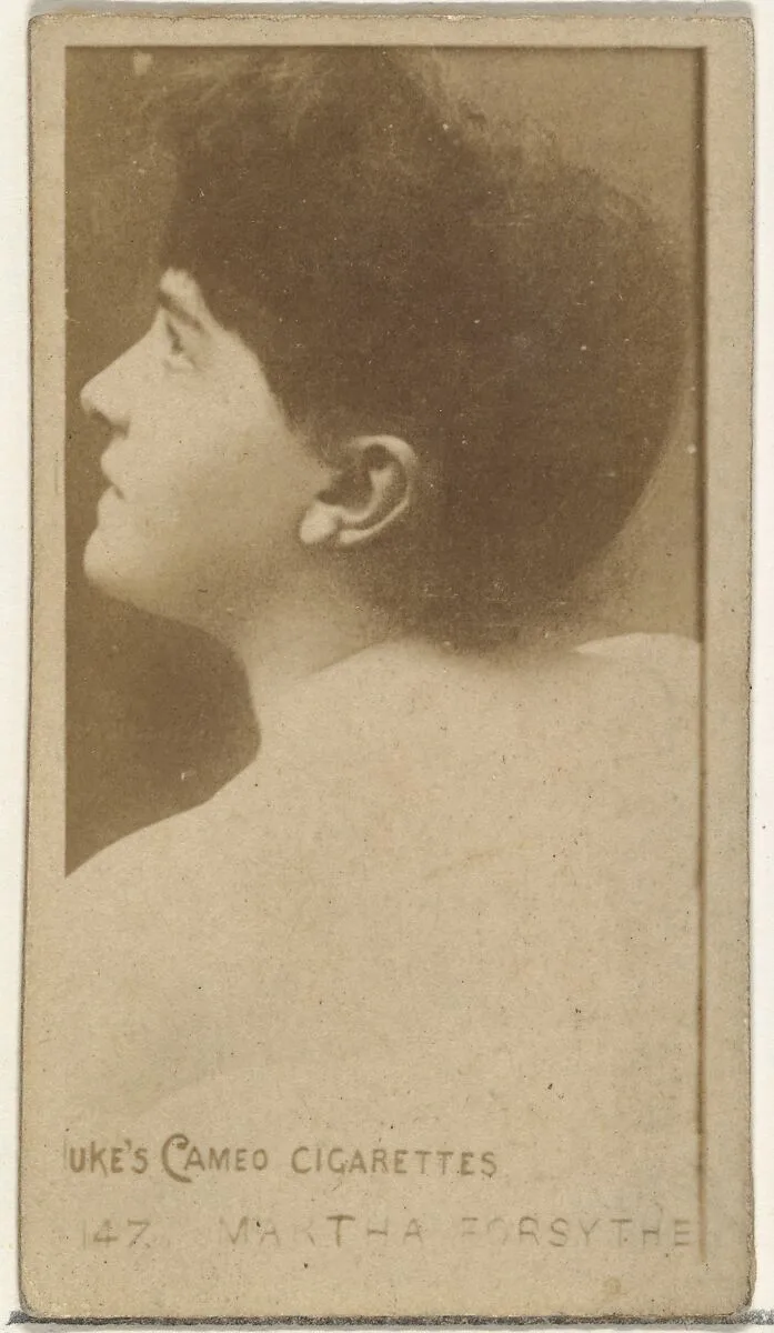 Card Number 147, Martha Forsythe, from the Actors and Actresses series (N145-4) issued by Duke Sons & Co. to promote Cameo Cigarettes — W. Duke, Sons & Co.