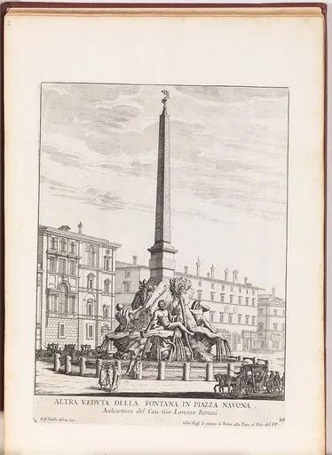 Altra Veduta della Fontana in Piazza Navona [Fontana dei Quattro Fiumi], from "La Fontane di Roma nelle Piazze e Luoghi Publici (...)"
