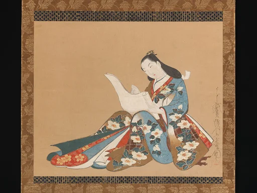 懐月堂度辰筆 文を書く遊女図|Courtesan Writing a Letter