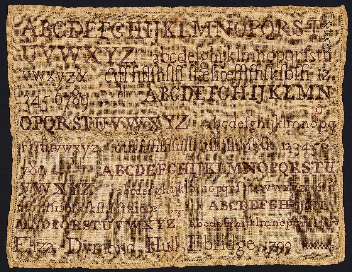 Sampler made at a Quaker school — Unknown