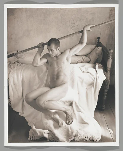 [Male Nude Raising Scythe above Head]