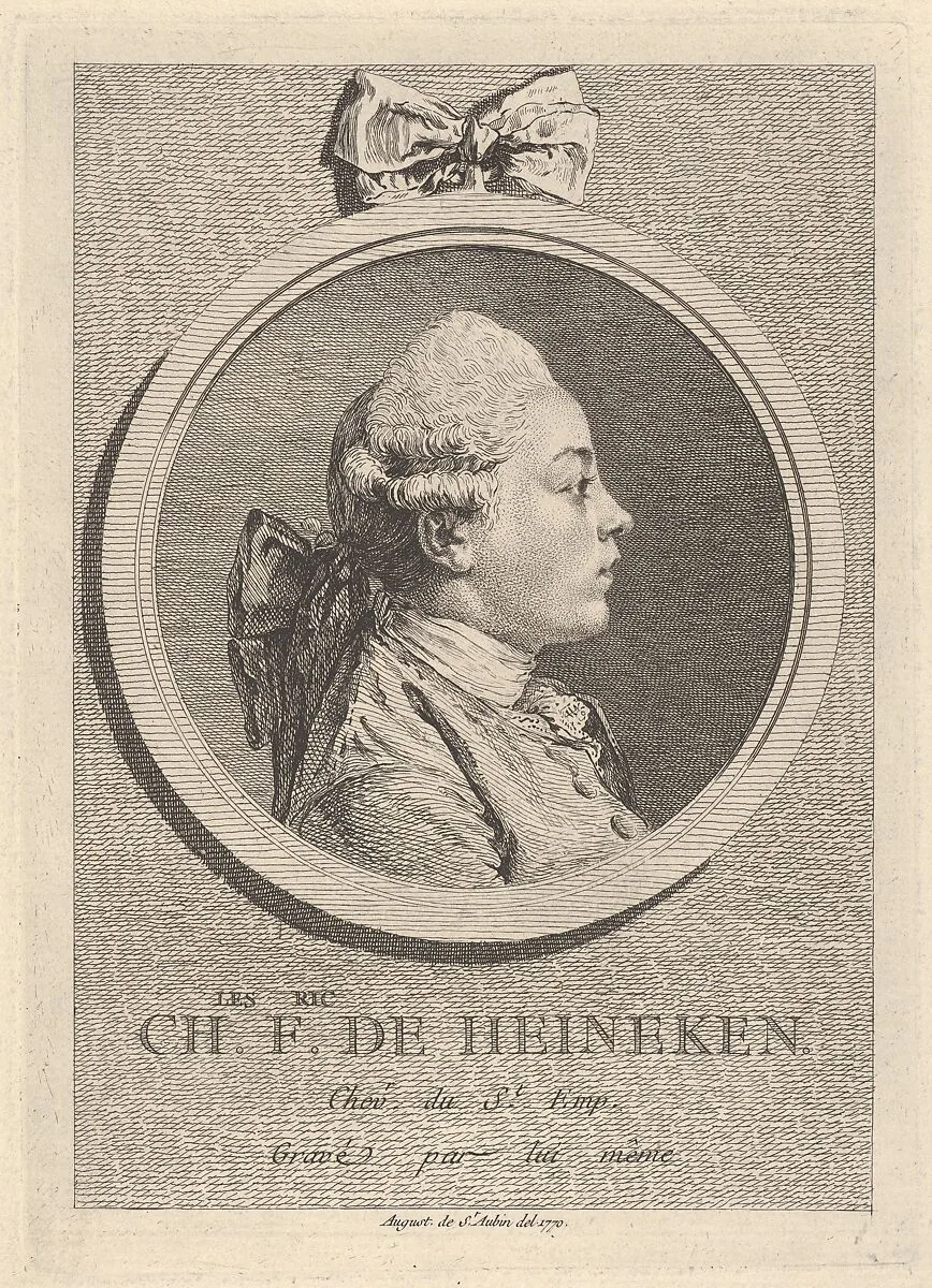 Portrait of Charles-Frédéric de Heinecken — Augustin de Saint-Aubin