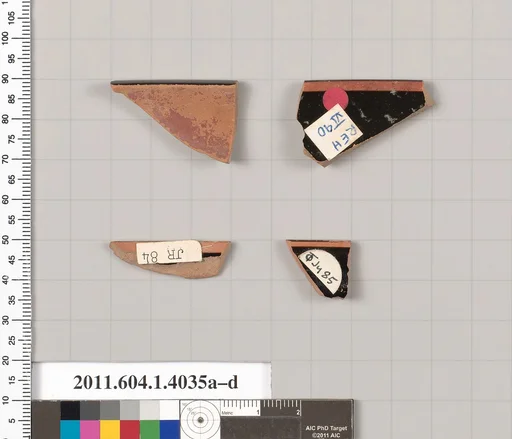 Terracotta rim fragments of kylikes (drinking cups)